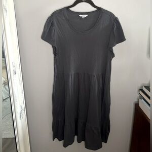 Gray Boho Dress with Pockets